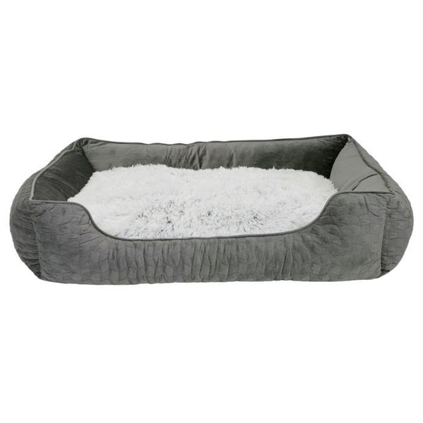 Cosmic Comfort: Bud'z X-Large Grey Cuddler Bed for Dogs and Cats (100x80x22cm)