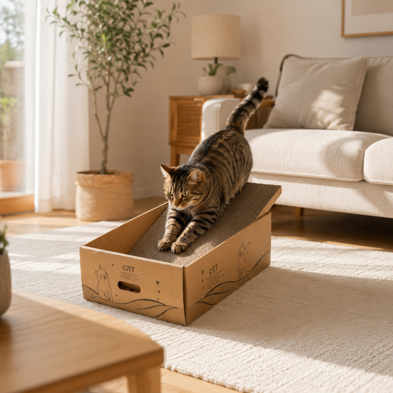 Reversible Cardboard Cat Scratcher Ramp - Image 2