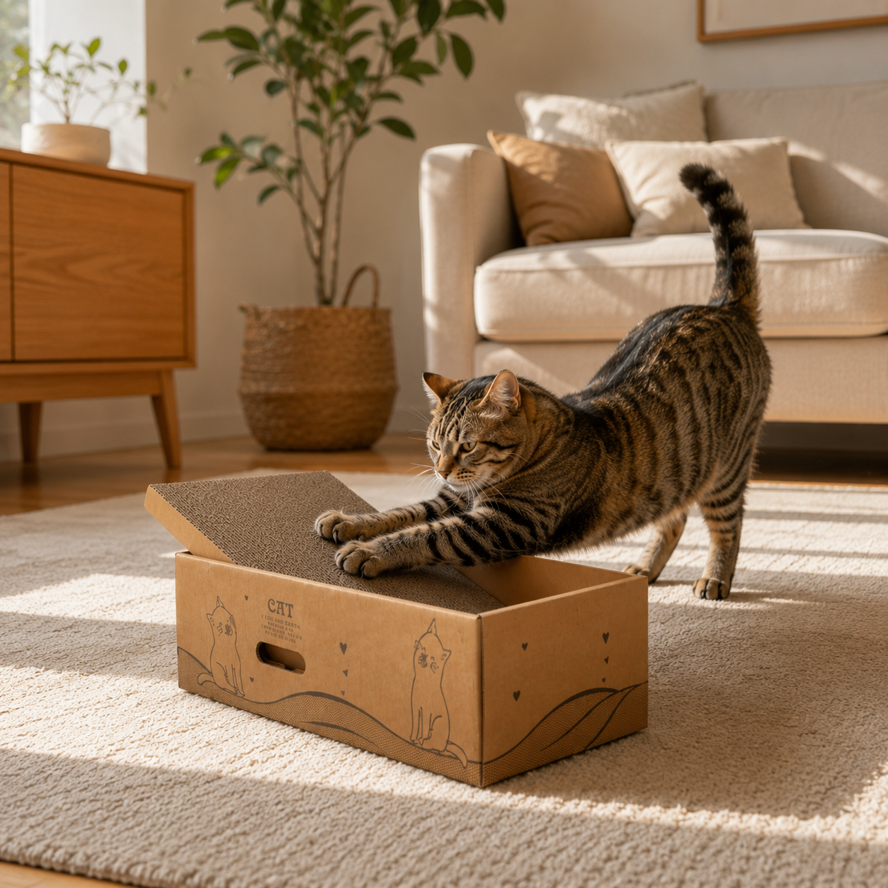 Reversible Cardboard Cat Scratcher Ramp - Image 4