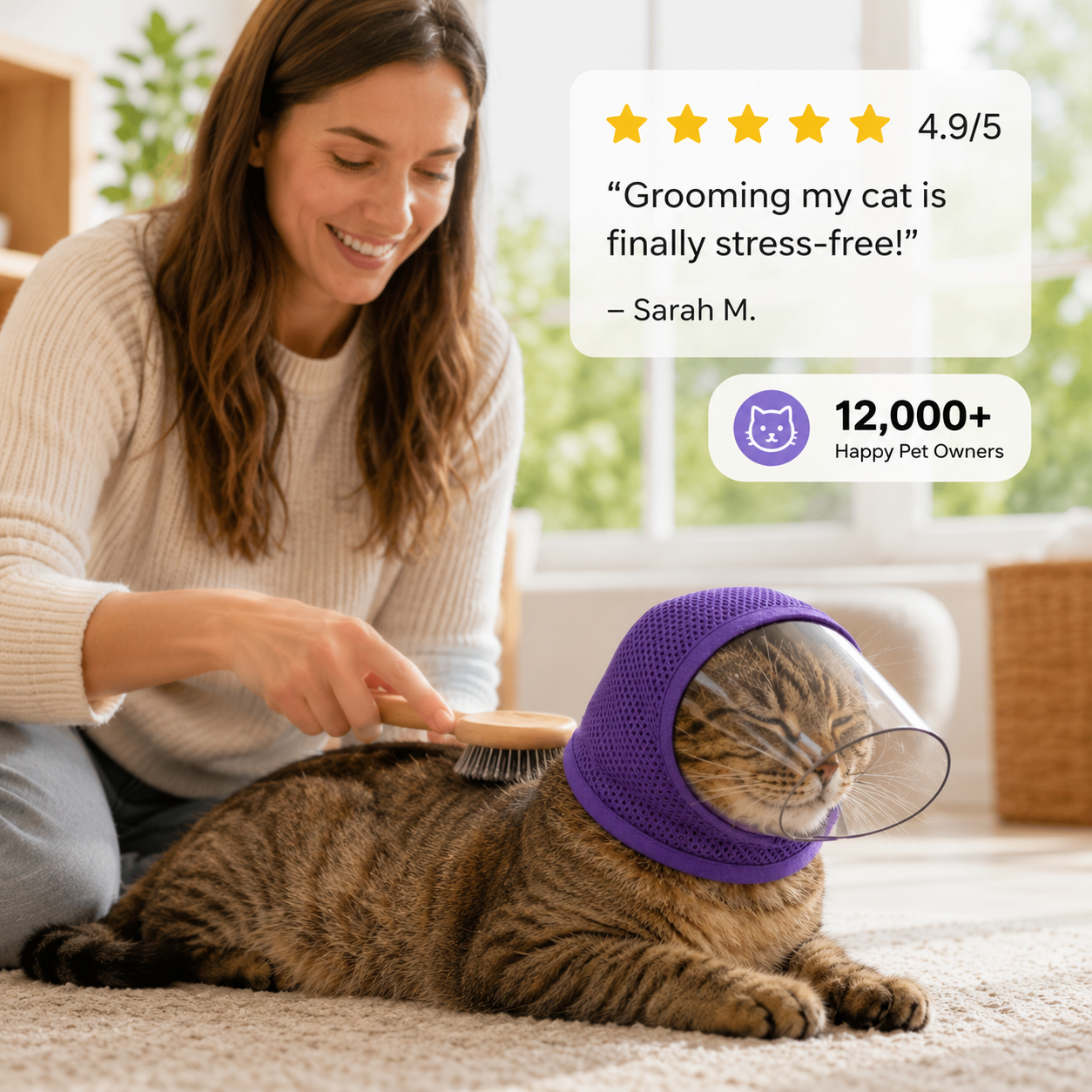 SafePaws Breathable Cat Grooming & Recovery Hood - Image 2