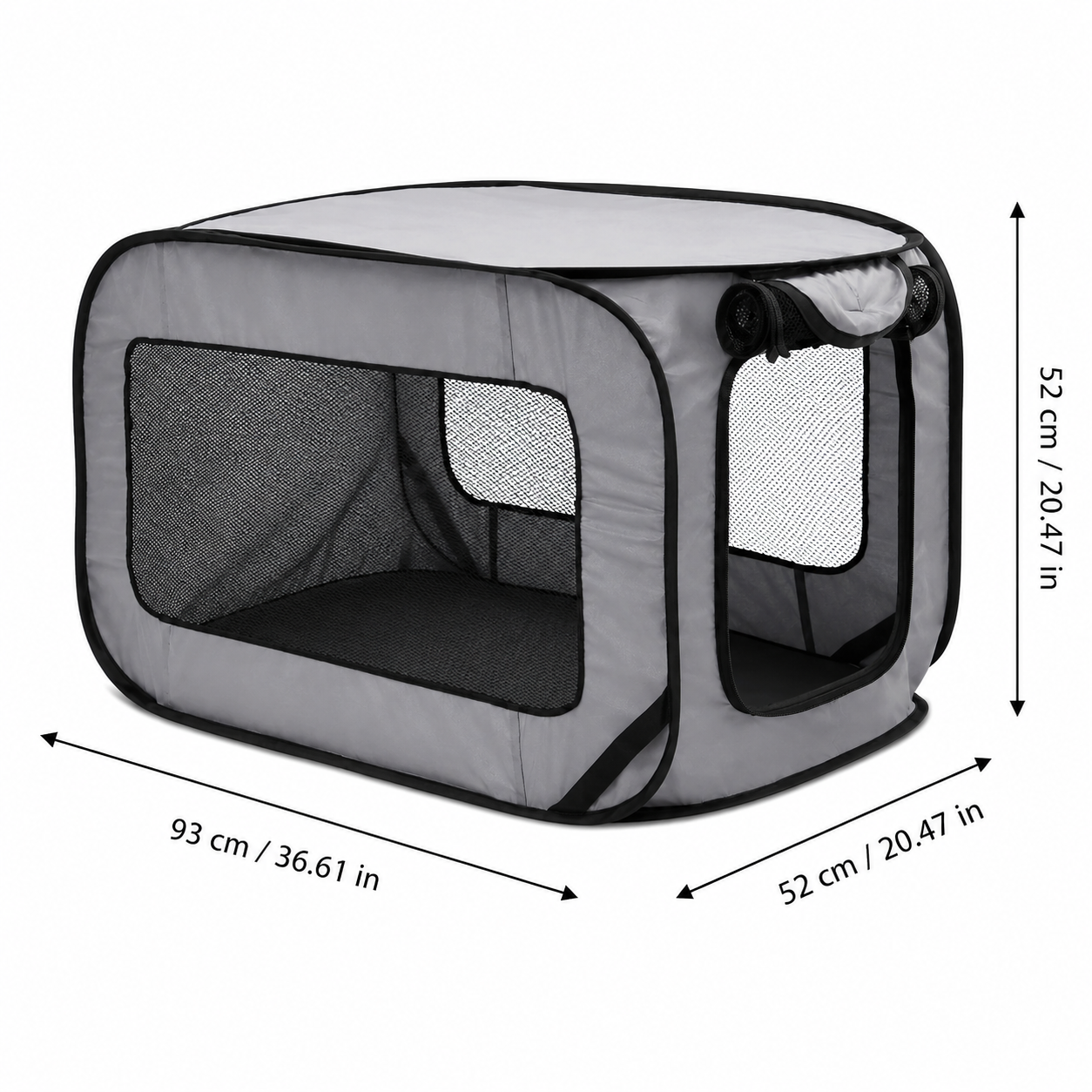 TravelNest Foldable Travel Pet Crate with Mesh Panels - Image 2