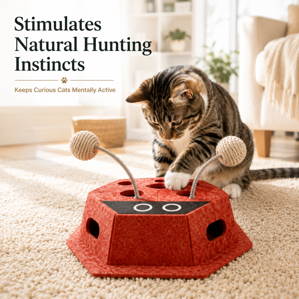 WhiskerQuest Interactive Cat Puzzle Toy with Teaser Balls - Image 3