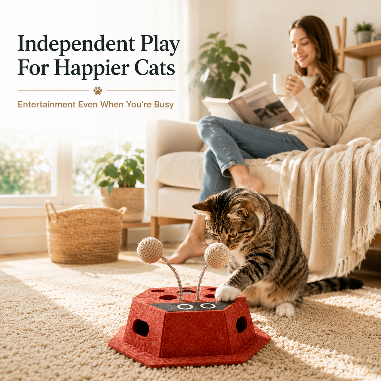 WhiskerQuest Interactive Cat Puzzle Toy with Teaser Balls - Image 6